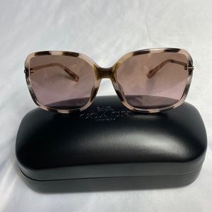 Coach Pink Tortoise Frame Brown Pink Gradient Sunglasses
